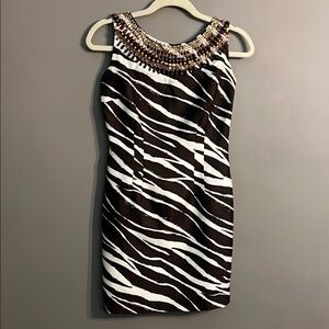 Kate Spade Joselle Brown and White Halter Sheath Mini Dress